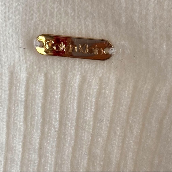 Calvin Klein Women’s Medium Cream Cowl Neck Knit Pullover Classic Tunic Sweater - Picture 5 of 5